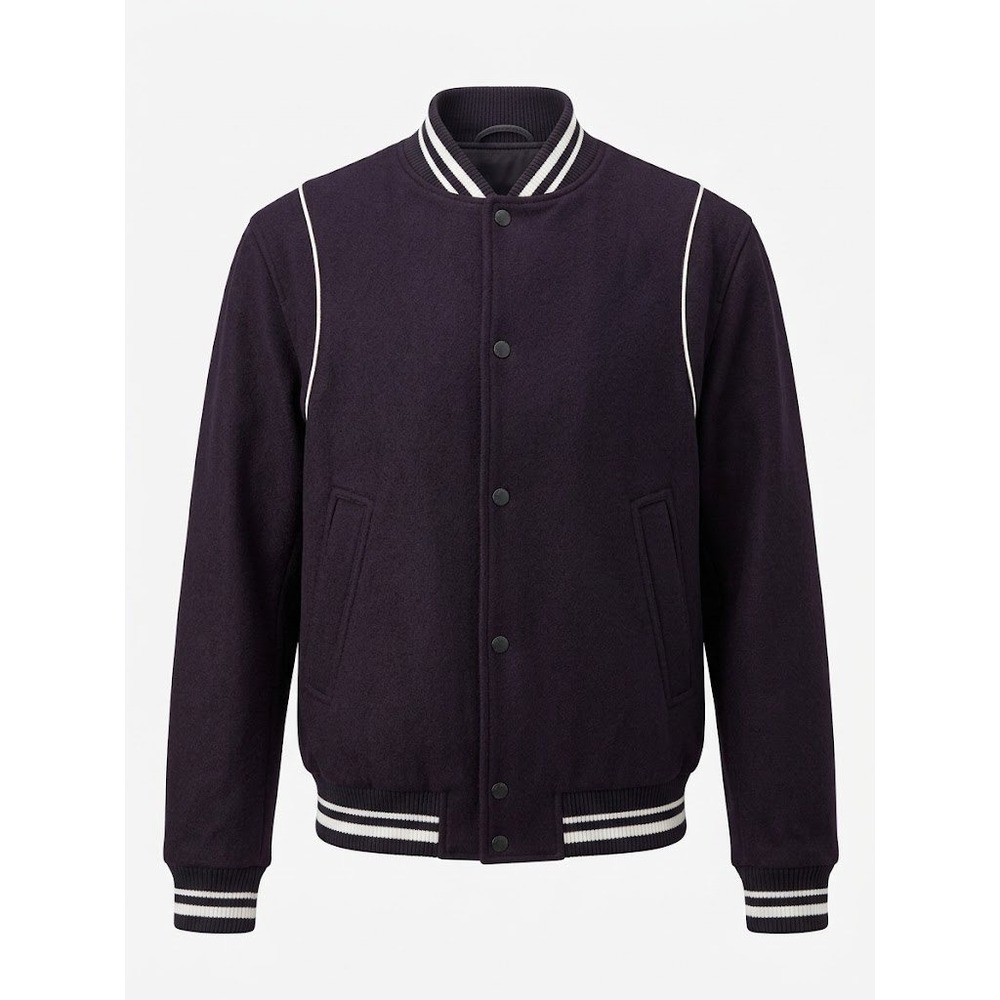 Zara Varsity Jacket Mens XL Purple Letterman Bomber Retro Athletic Streetwear